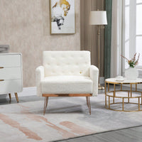 Leisure Barrel Chair , Accent Chair With Rose Golden Feet