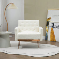 Leisure Barrel Chair , Accent Chair With Rose Golden Feet