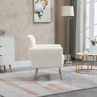 Leisure Barrel Chair , Accent Chair With Rose Golden Feet