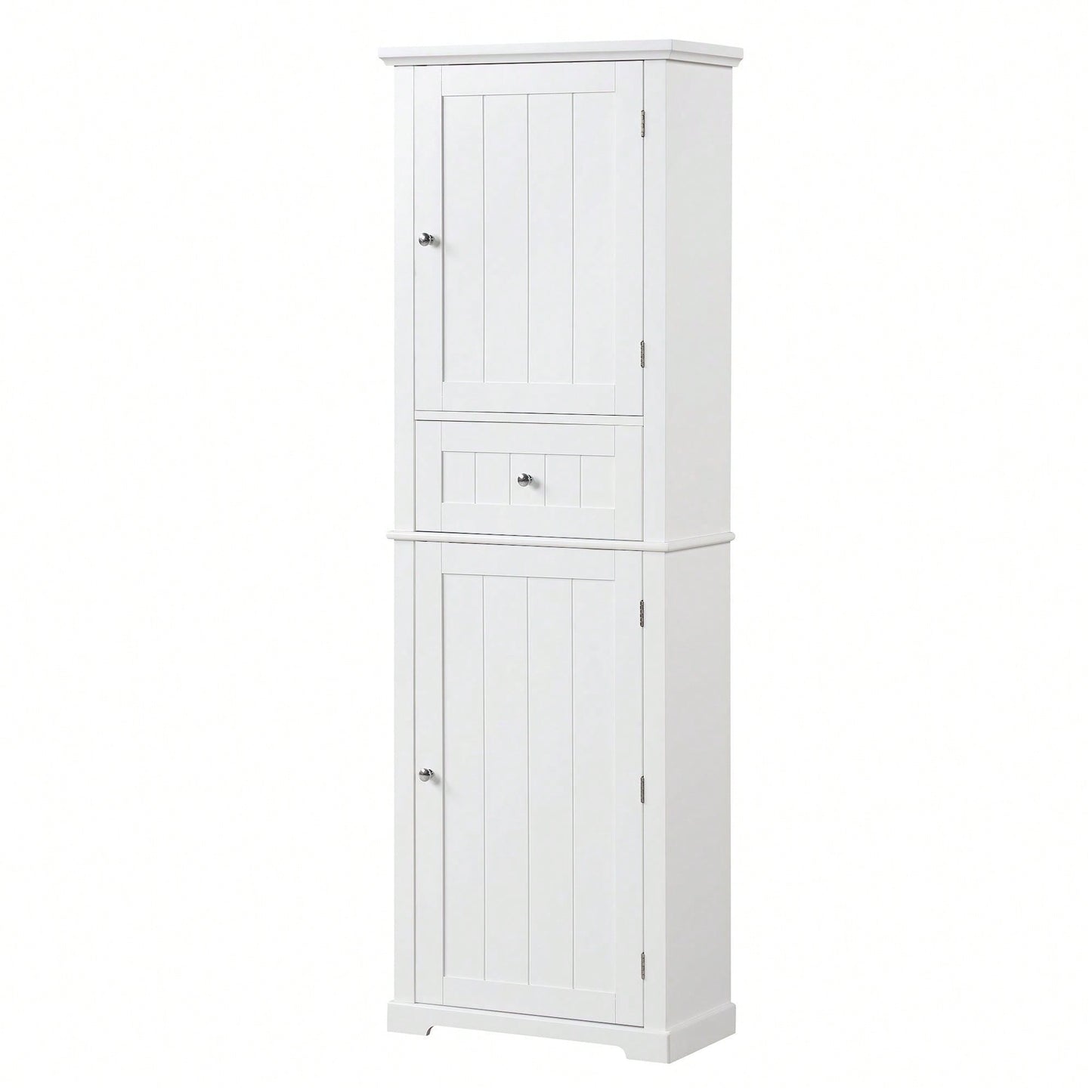 Tall Bathroom Storage Cabinet, Freestanding Storage Cabinet With Drawer And Adjustable Shelf, MDF Board With Painted Finish