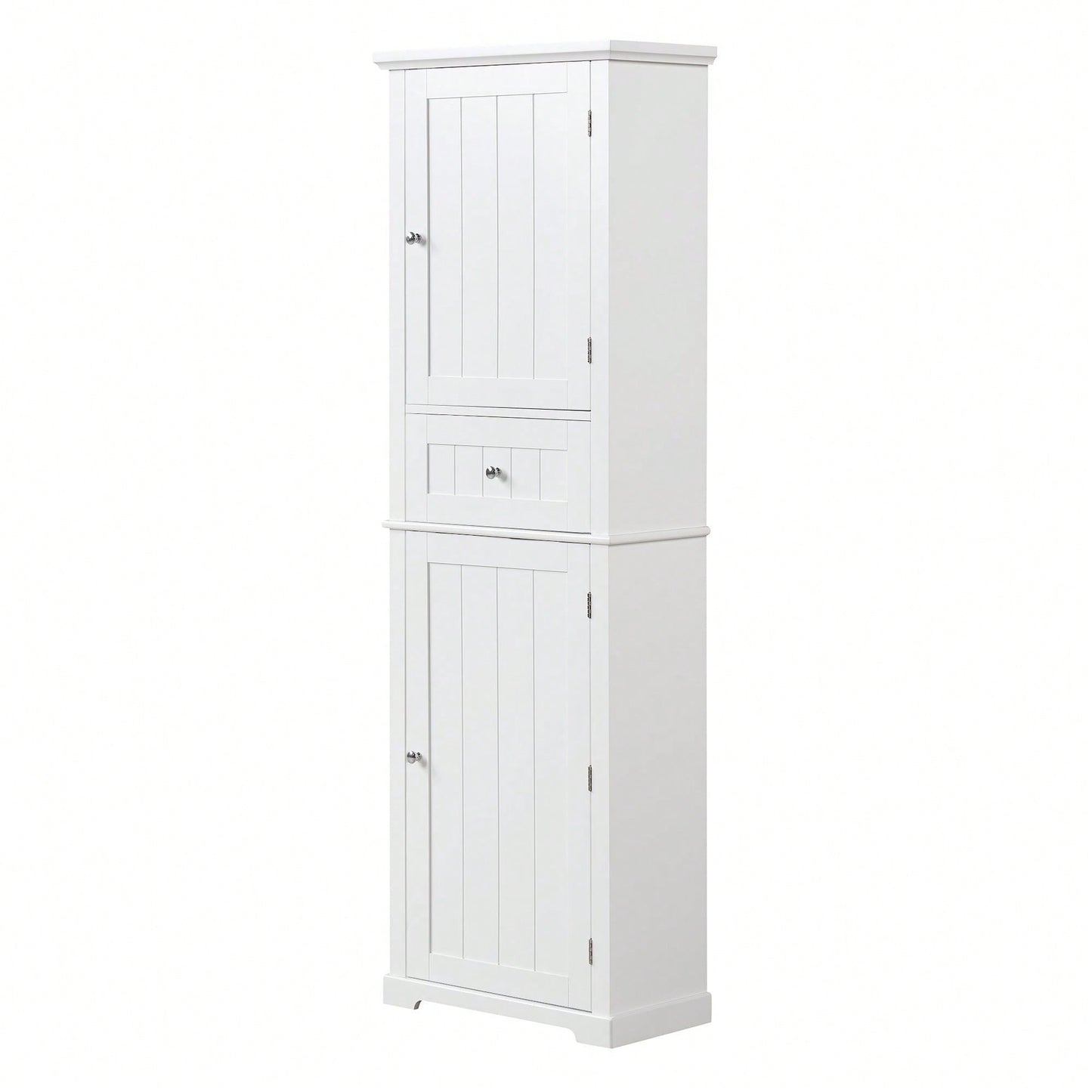 Tall Bathroom Storage Cabinet, Freestanding Storage Cabinet With Drawer And Adjustable Shelf, MDF Board With Painted Finish