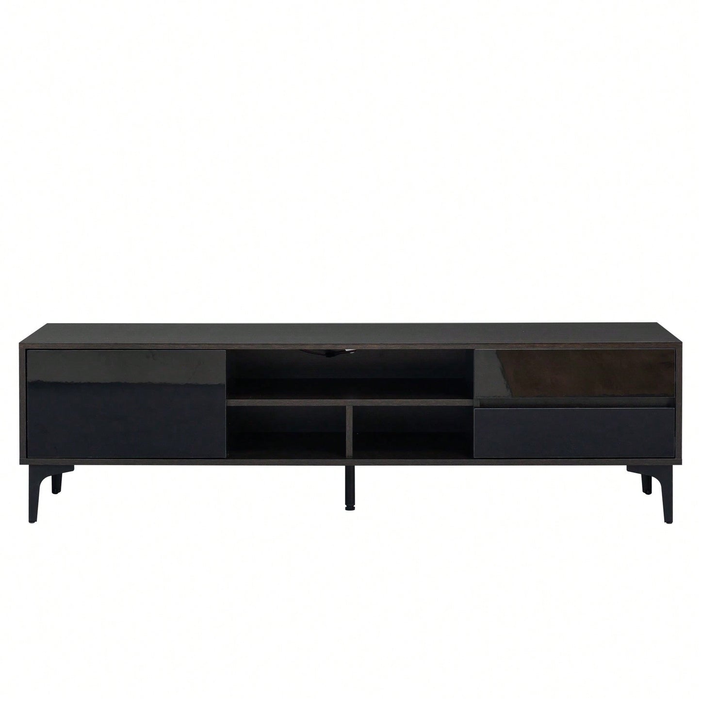 Modern TV Stand with LED Remote Control Lights and UV Bloom Drawer Panel for Living Room and Bedroom