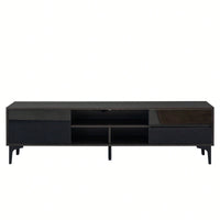 Modern TV Stand with LED Remote Control Lights and UV Bloom Drawer Panel for Living Room and Bedroom