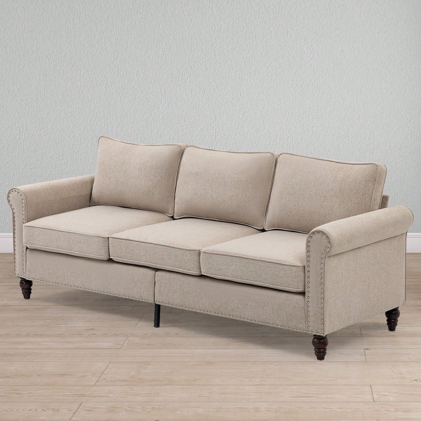 3 Seater Loveseat Sofa, Mid Century Modern Couches For Living Room, Button Tufted Sofa