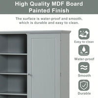Wide Bathroom Storage Cabinet, Freestanding Storage Cabinet With Two Drawers And Adjustable Shelf, MDF Board With Painted Finish