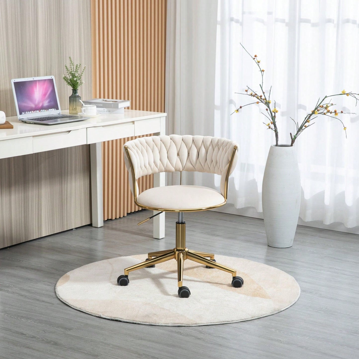 Computer Chair Office Chair Adjustable Swivel Chair Fabric Seat Home Study Chair