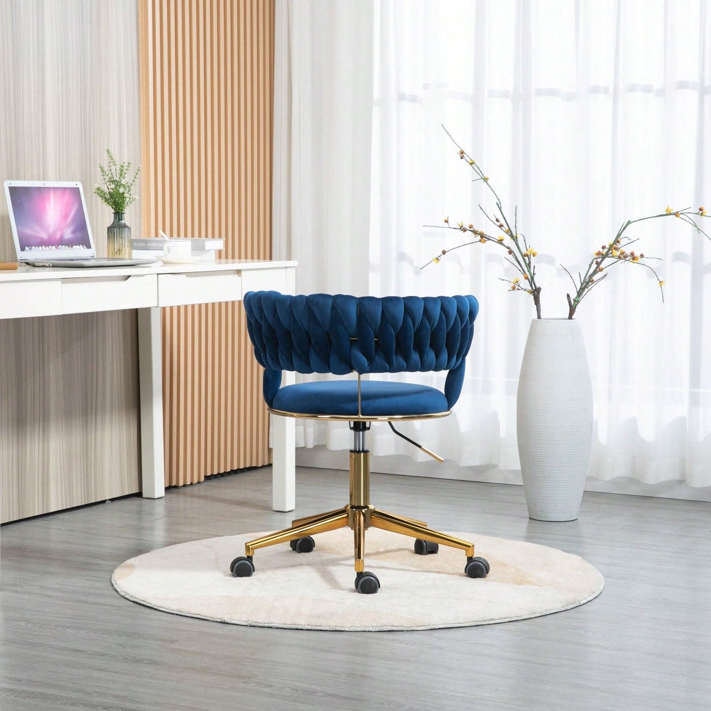 Computer Chair Office Chair Adjustable Swivel Chair Fabric Seat Home Study Chair