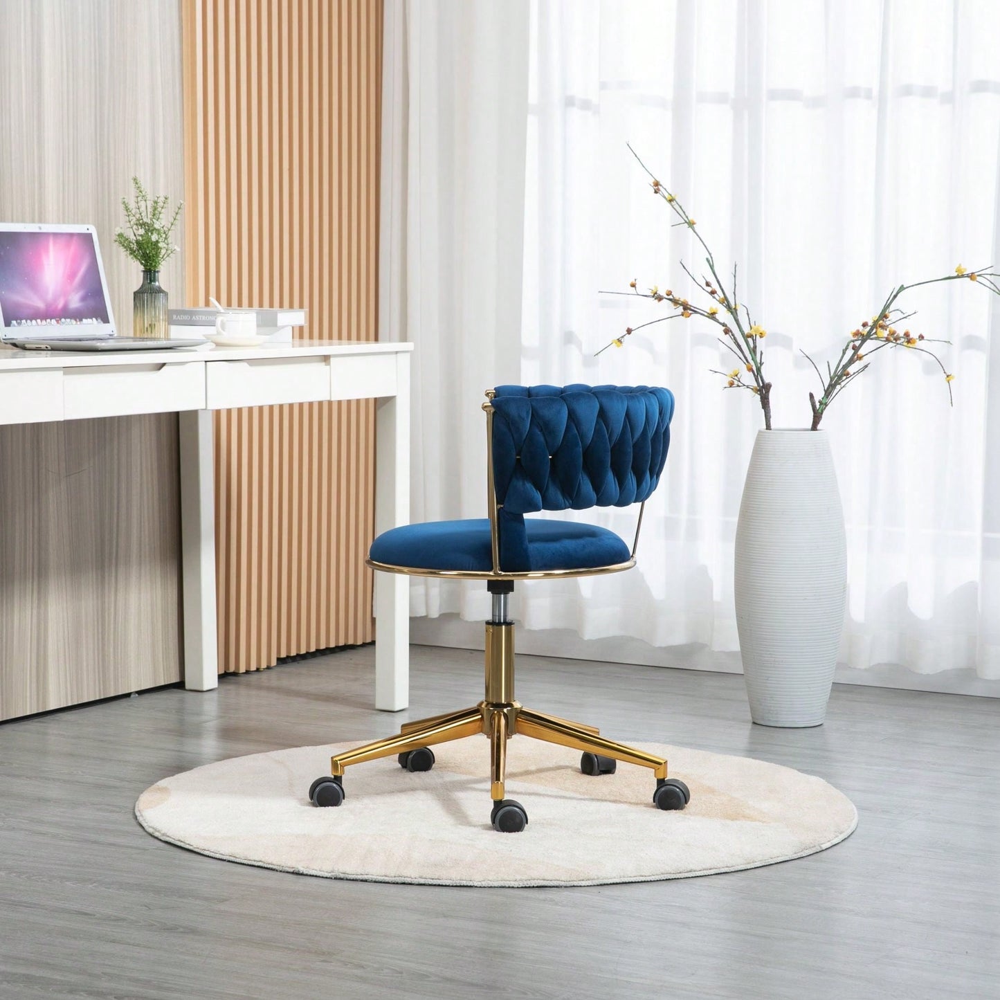 Computer Chair Office Chair Adjustable Swivel Chair Fabric Seat Home Study Chair