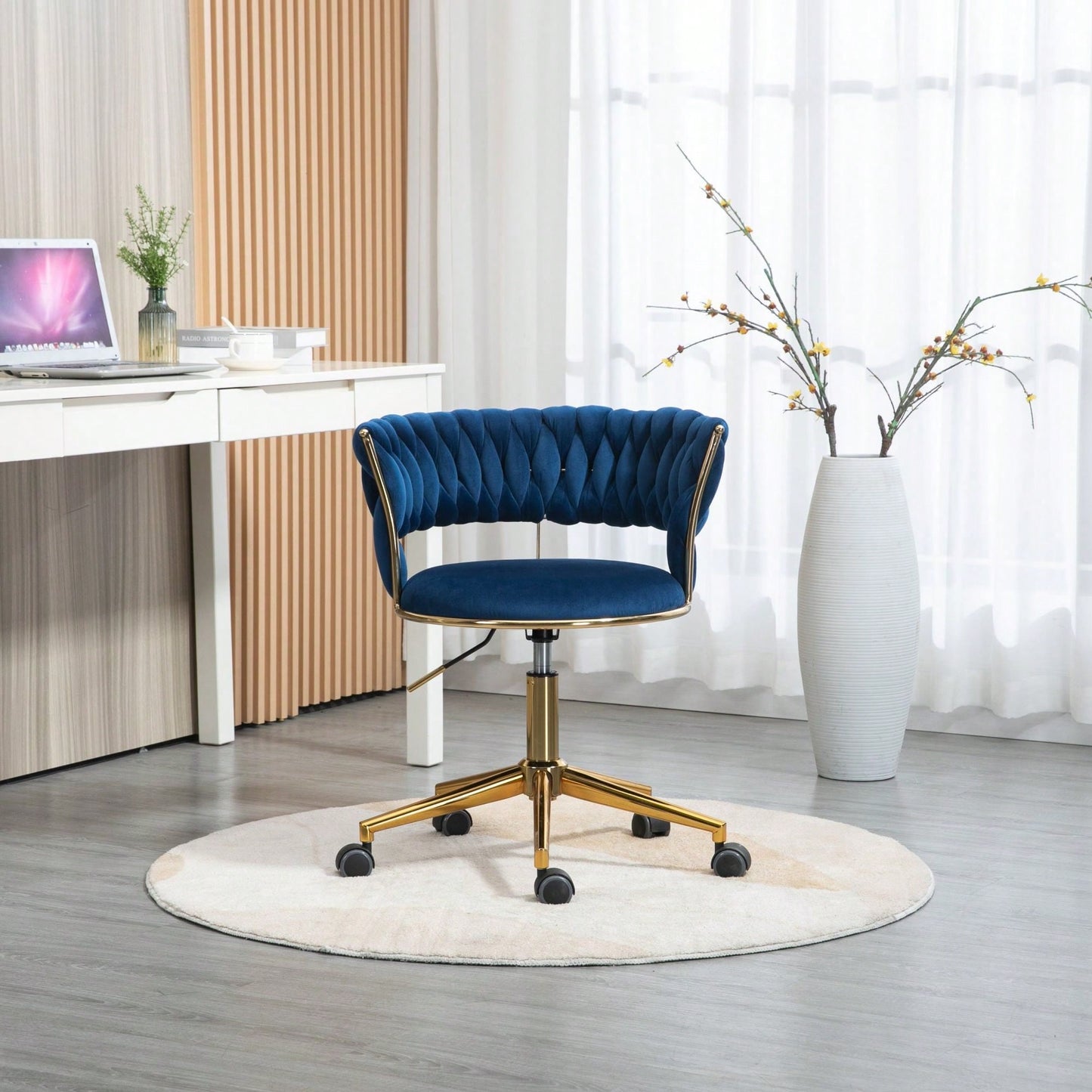 Computer Chair Office Chair Adjustable Swivel Chair Fabric Seat Home Study Chair