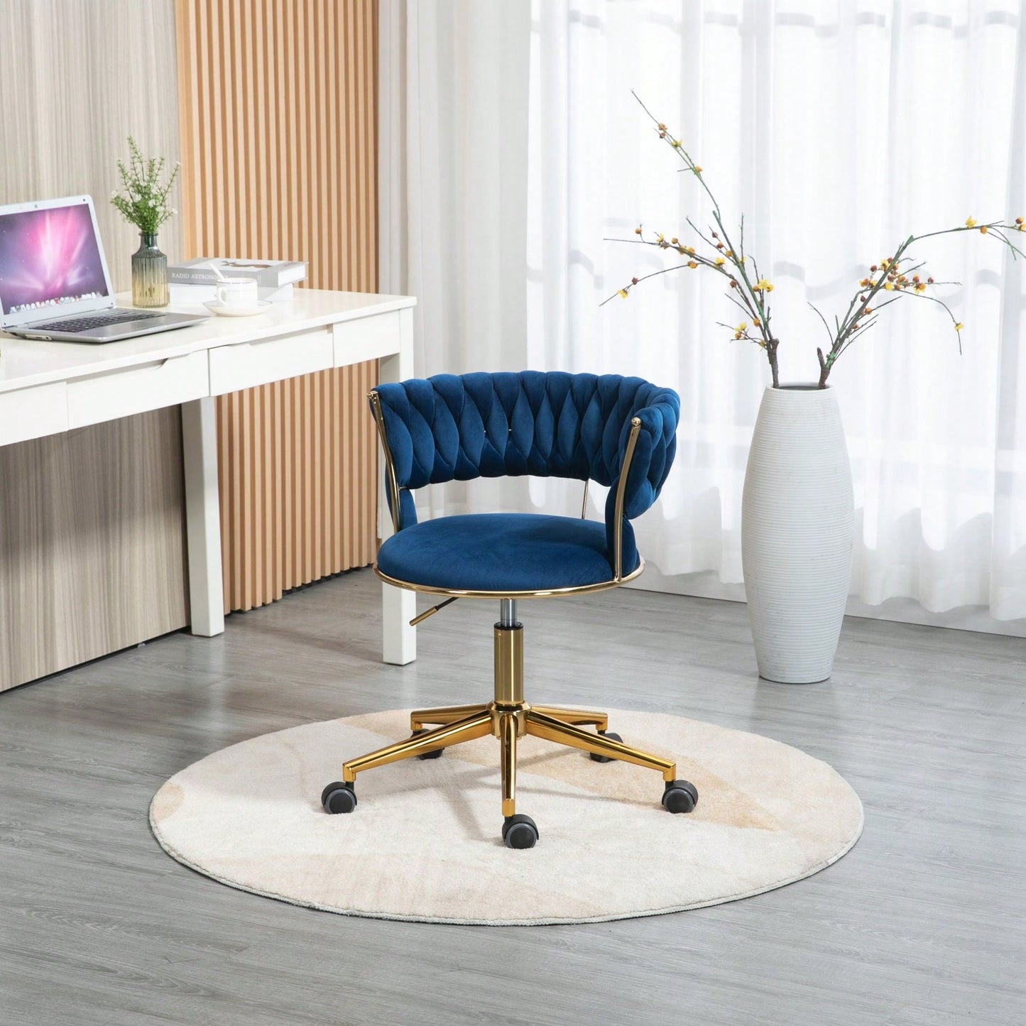 Computer Chair Office Chair Adjustable Swivel Chair Fabric Seat Home Study Chair