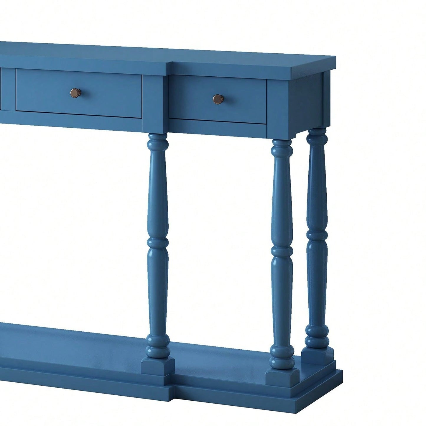 Retro Senior Console Table For Hallway Living Room Bedroom With 4 Front Facing Storage Drawers And 1 Shelf