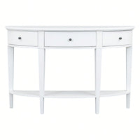 Modern Curved Console Table Sofa Table With 3 Drawers And 1 Shelf For Hallway, Entryway, Living Room