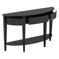 Modern Curved Console Table Sofa Table With 3 Drawers And 1 Shelf For Hallway, Entryway, Living Room