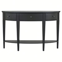 Modern Curved Console Table Sofa Table With 3 Drawers And 1 Shelf For Hallway, Entryway, Living Room