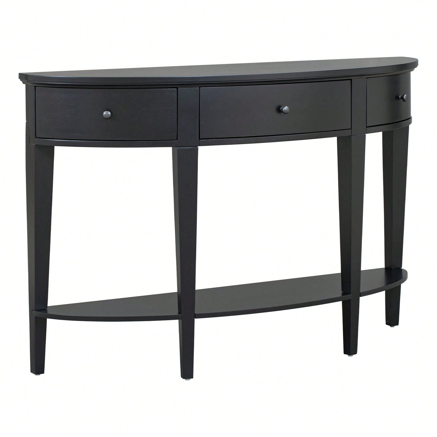 Modern Curved Console Table Sofa Table With 3 Drawers And 1 Shelf For Hallway, Entryway, Living Room