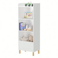 4-Tier Bookcase, Children's Book Display, Bookshelf Toy Storage Cabinet Organizer For Children's Room, Playroom, Nursery