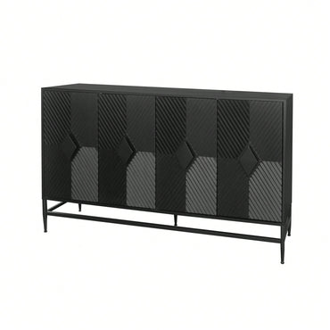 4 Door Wooden Cabinet Sideboard Buffet Server Cabinet Storage Cabinet, For Living Room, Entryway, Hallway, Office, Kitchen And Dining Room