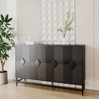 4 Door Wooden Cabinet Sideboard Buffet Server Cabinet Storage Cabinet, For Living Room, Entryway, Hallway, Office, Kitchen And Dining Room
