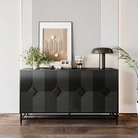 4 Door Wooden Cabinet Sideboard Buffet Server Cabinet Storage Cabinet, For Living Room, Entryway, Hallway, Office, Kitchen And Dining Room
