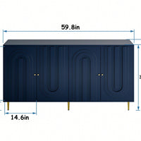 Modern 4 Door Wooden Cabinet Sideboard Buffet Server Cabinet Storage Cabinet
