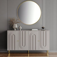 Modern 4 Door Wooden Cabinet Sideboard Buffet Server Cabinet Storage Cabinet