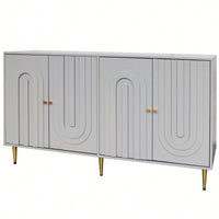Modern 4 Door Wooden Cabinet Sideboard Buffet Server Cabinet Storage Cabinet