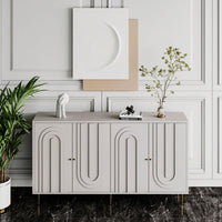 Modern 4 Door Wooden Cabinet Sideboard Buffet Server Cabinet Storage Cabinet