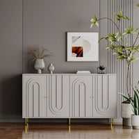 Modern 4 Door Wooden Cabinet Sideboard Buffet Server Cabinet Storage Cabinet