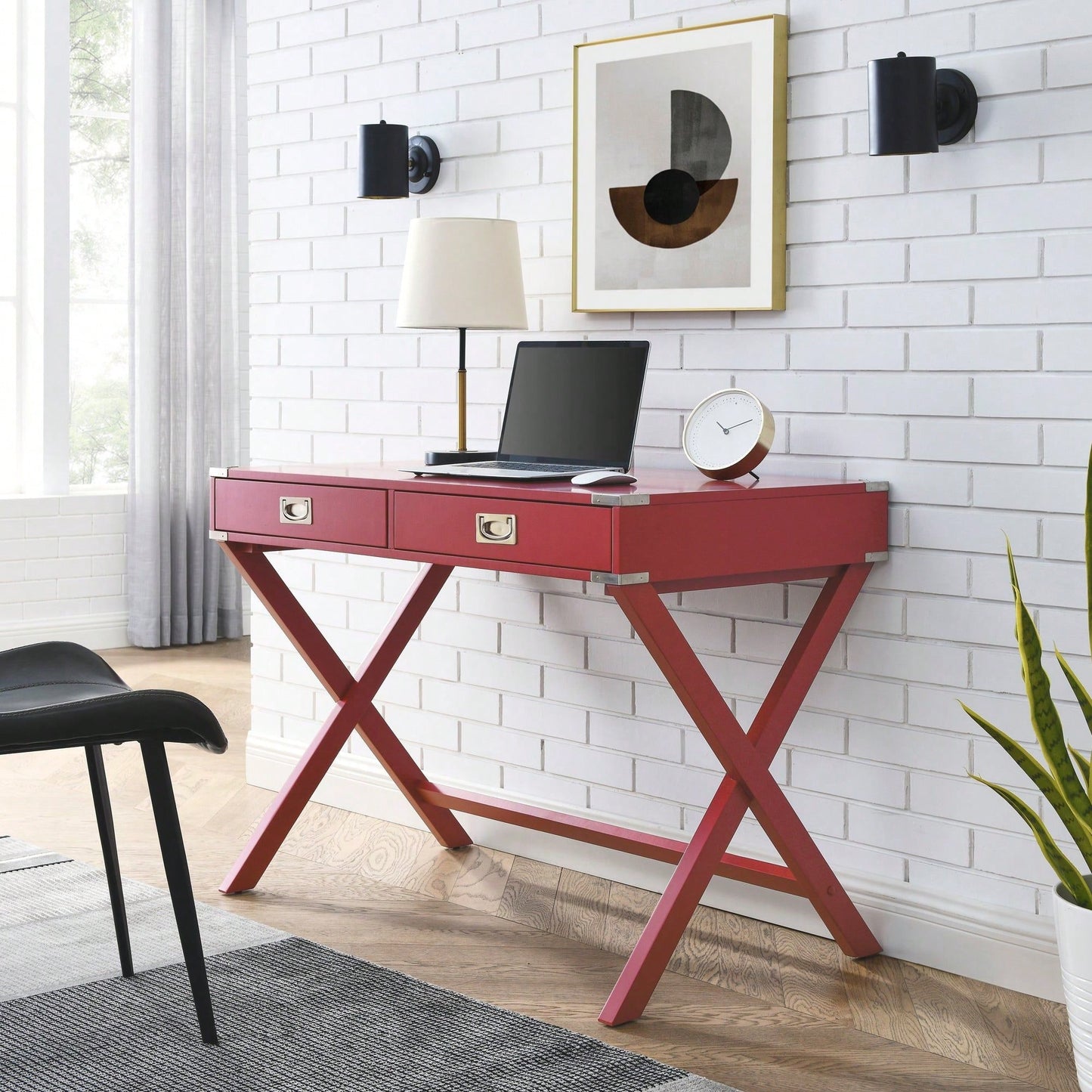 Solid Wood Desk With Drawers, Modern Study Table For Home Office,Small Writing Desk