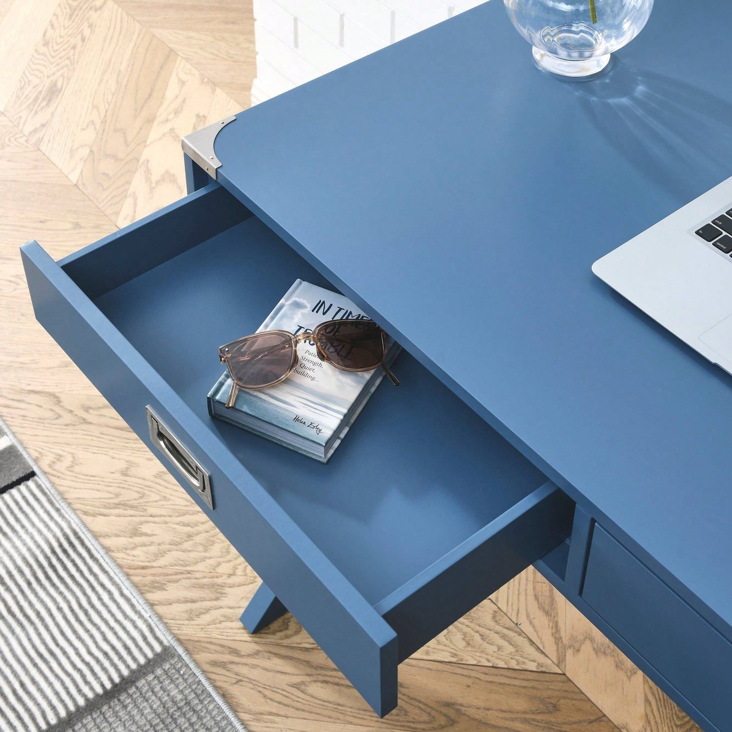 Solid Wood Desk With Drawers, Modern Study Table For Home Office,Small Writing Desk