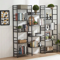 5-Shelf Bookshelves Industrial Retro Wooden Style Home And Office Large Open Bookshelves