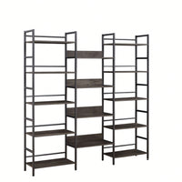 5-Shelf Bookshelves Industrial Retro Wooden Style Home And Office Large Open Bookshelves