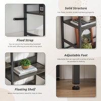 5-Shelf Bookshelves Industrial Retro Wooden Style Home And Office Large Open Bookshelves
