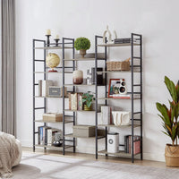 5-Shelf Bookshelves Industrial Retro Wooden Style Home And Office Large Open Bookshelves