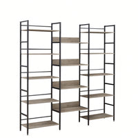 5-Shelf Bookshelves Industrial Retro Wooden Style Home And Office Large Open Bookshelves