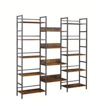 5-Shelf Bookshelves Industrial Retro Wooden Style Home And Office Large Open Bookshelves