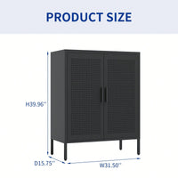 Lockable Metal Storage Cabinet with Adjustable Shelves for Home Office Garage School Gym Black