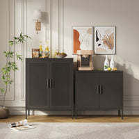 Lockable Metal Storage Cabinet with Adjustable Shelves for Home Office Garage School Gym Black