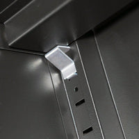 Lockable Metal Storage Cabinet with Adjustable Shelves for Home Office Garage School Gym Black