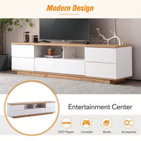 Stylish Modern TV Stand for Up to 80 Inch TVs with Multi-Functional Storage and Door Rebound Device for Living Room or Bedroom