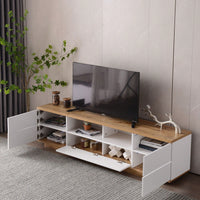 Stylish Modern TV Stand for Up to 80 Inch TVs with Multi-Functional Storage and Door Rebound Device for Living Room or Bedroom