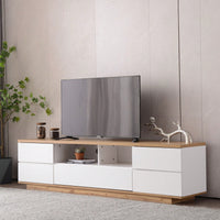 Stylish Modern TV Stand for Up to 80 Inch TVs with Multi-Functional Storage and Door Rebound Device for Living Room or Bedroom