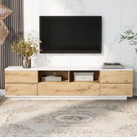 Stylish Modern TV Stand for Up to 80 Inch TVs with Multi-Functional Storage and Door Rebound Device for Living Room or Bedroom