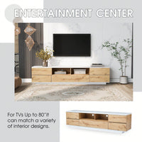 Stylish Modern TV Stand for Up to 80 Inch TVs with Multi-Functional Storage and Door Rebound Device for Living Room or Bedroom