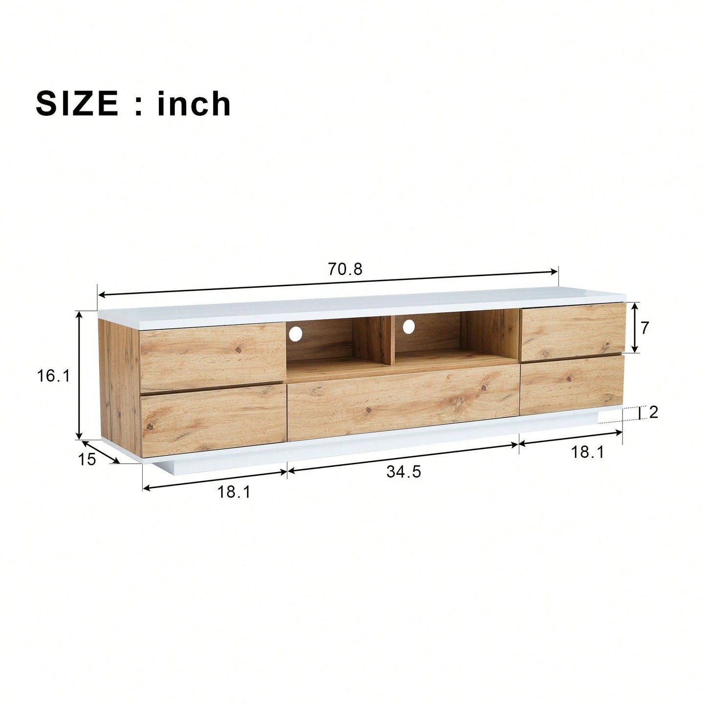 Stylish Modern TV Stand for Up to 80 Inch TVs with Multi-Functional Storage and Door Rebound Device for Living Room or Bedroom