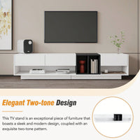 Modern Two-Tone TV Stand for TVs Up to 80 Inches Stylish Media Console with Ample Storage for Living Room