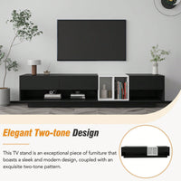 Modern Two-Tone TV Stand for TVs Up to 80 Inches Stylish Media Console with Ample Storage for Living Room