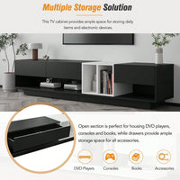 Modern Two-Tone TV Stand for TVs Up to 80 Inches Stylish Media Console with Ample Storage for Living Room