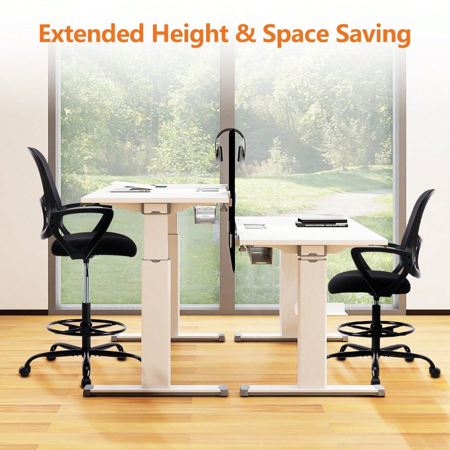 Ergonomic Tall Drafting Chair with Adjustable Height and Lumbar Support for Standing Desks