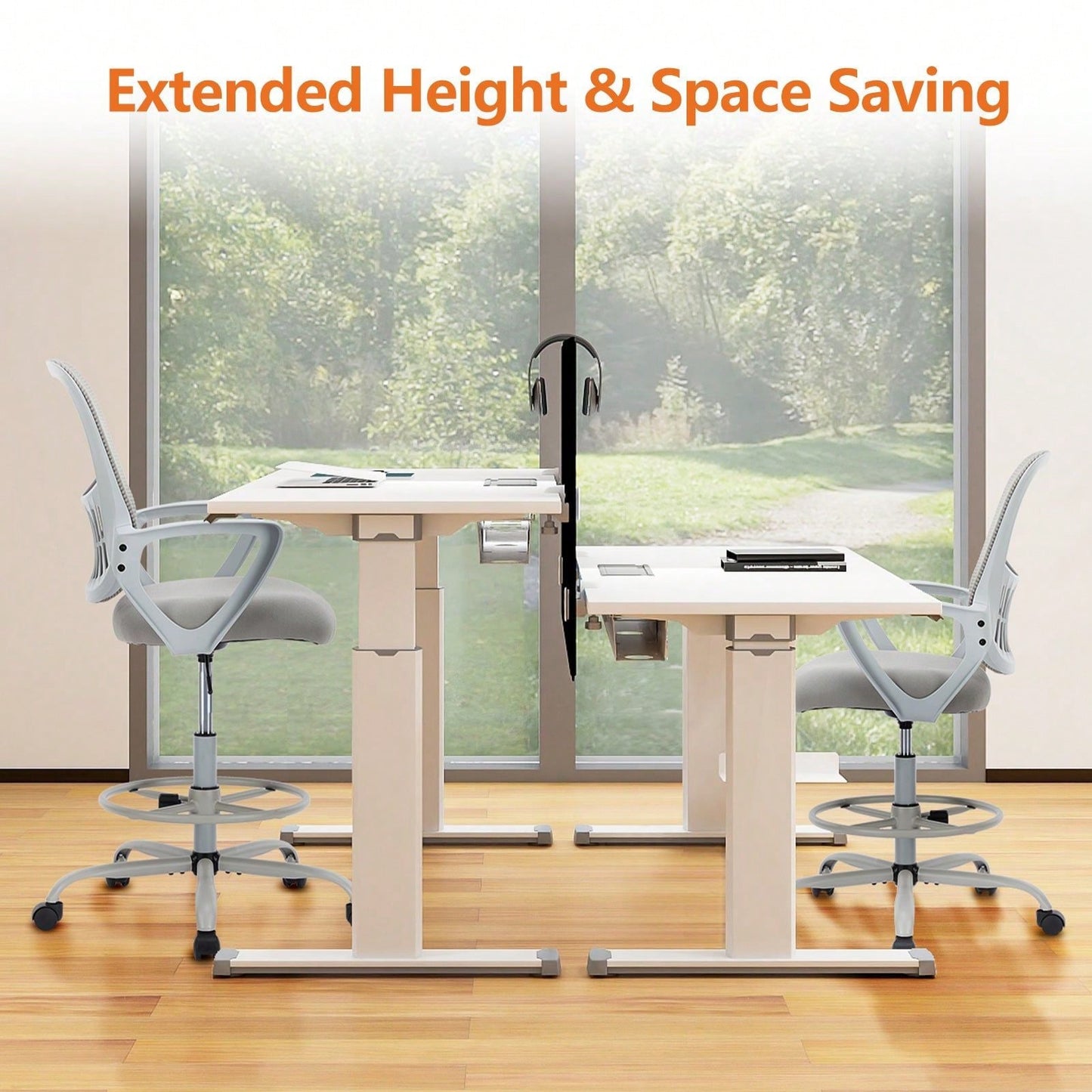 Ergonomic Tall Drafting Chair with Adjustable Height and Lumbar Support for Standing Desks